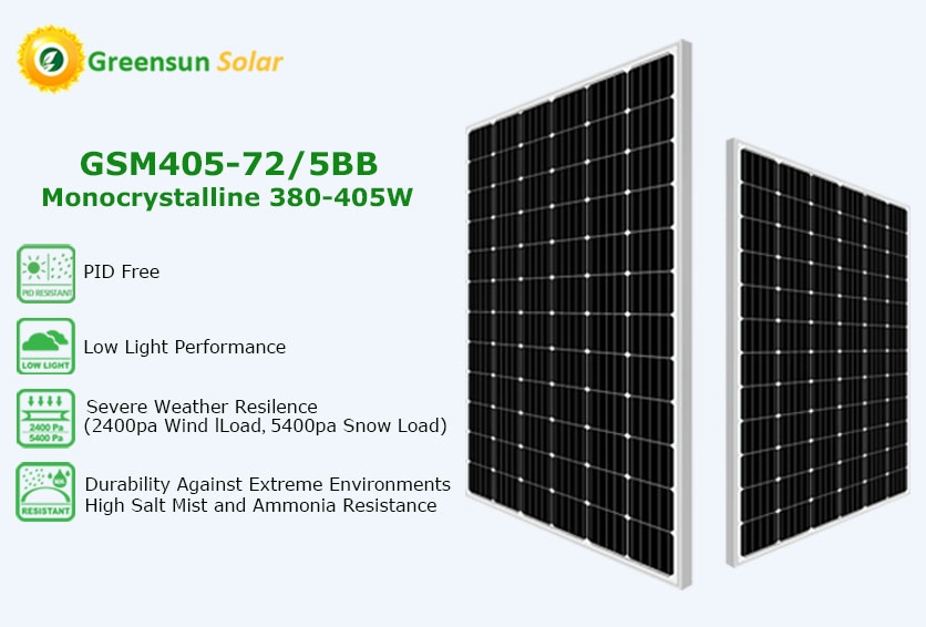 perc solar panel 3805w 405w