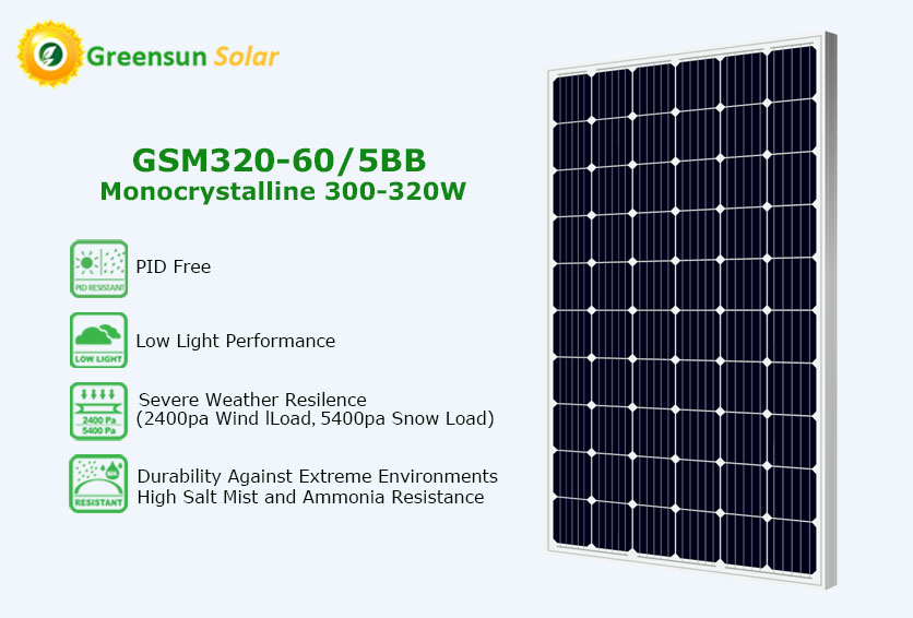 perc mono solar panel 300w 305w 320w