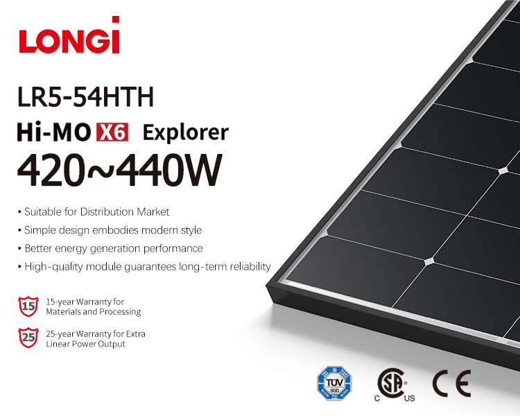 Longi solar panel 440w black