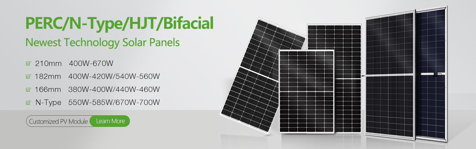166mm 182mm 210mm Latest Technology Solar Panels